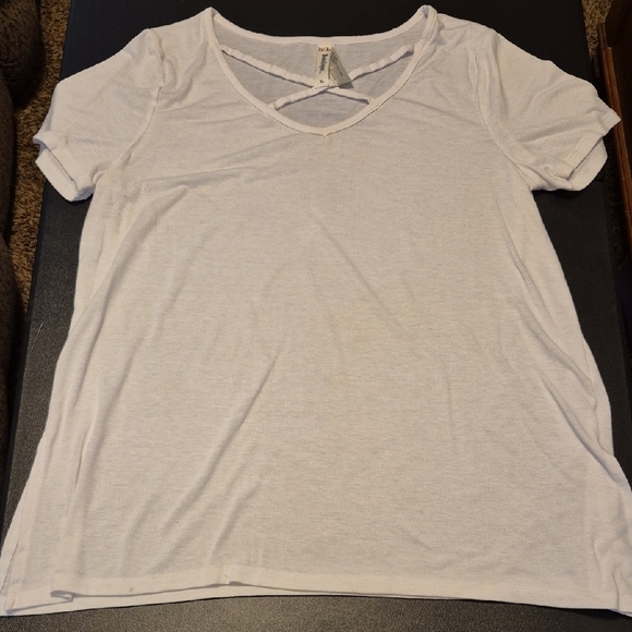 Elegant White V-Neck Tee (2 For $10) - Picture 1 of 7